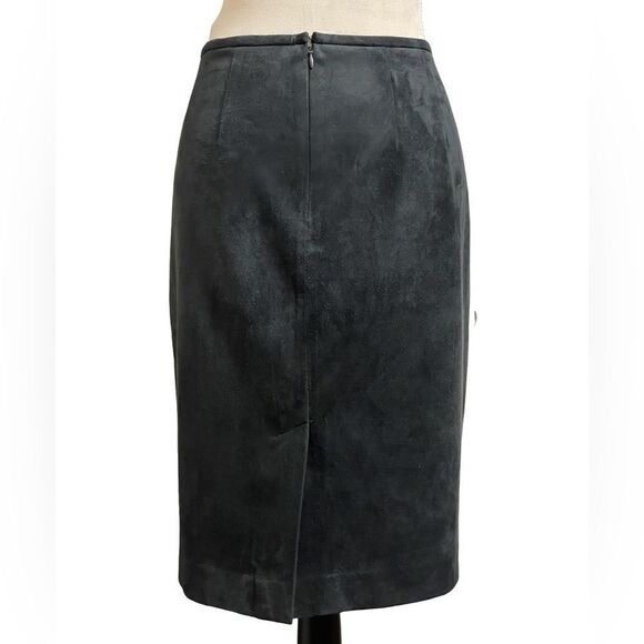 Calvin Klein Deep Charcoal Gray Suede Lined Midi Pencil Skirt (Size: 8) - Picture 11 of 11